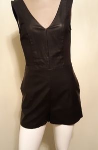 Black leather Zara romper size S